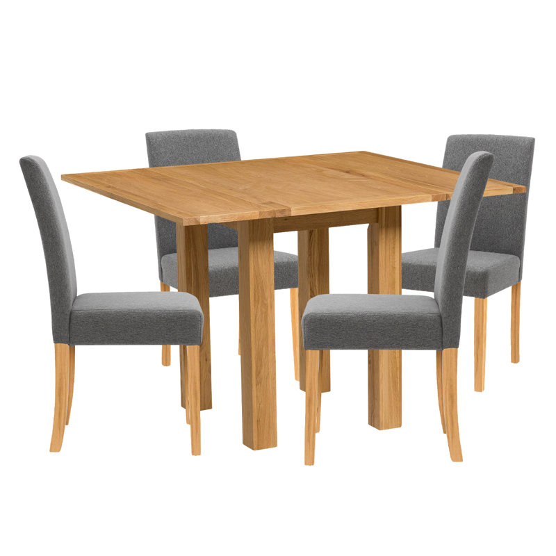 Hatcher 4 - Person Solid Oak Dining Set, Grey