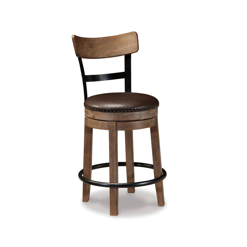 Tabouret de bar et de comptoir pivotant, Brun clair, Tabouret de comptoir (siège d'une hauteur de 24 p