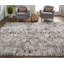 Tapis gris ivoire / gris anthracite tissé à la machine Queens Boulevard-1949700020