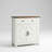 Farmhouse Barn-Door Storage Cabinet with Drawer, White and Wood-Grain Finish Sideboard for Kitchen, Living Room, and Entryway Organization-1603361178