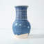 Approx. 11.4 Inches High Green-Blue Vase with Spiral Pattern (5.3" Opening)