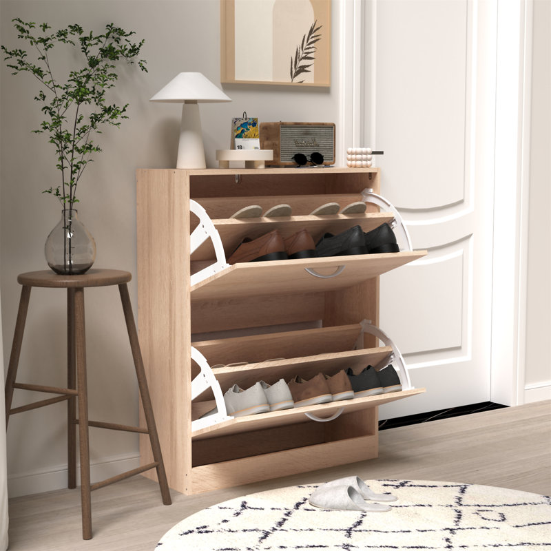 Armoire à chaussures en bois pour entrée