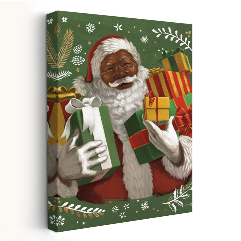 «Santas List IV V2 Crop - Bows Christmas», art doré, H 24 po x l 16 po