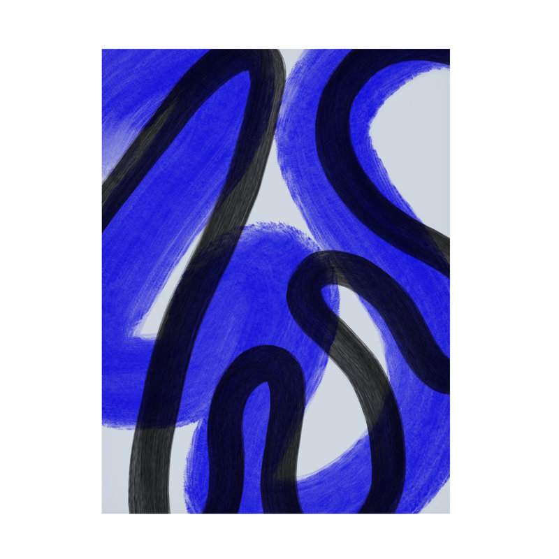 Yopie Studio Cobalt I Canvas Art, H 47 po x l 35 po x P 2 po