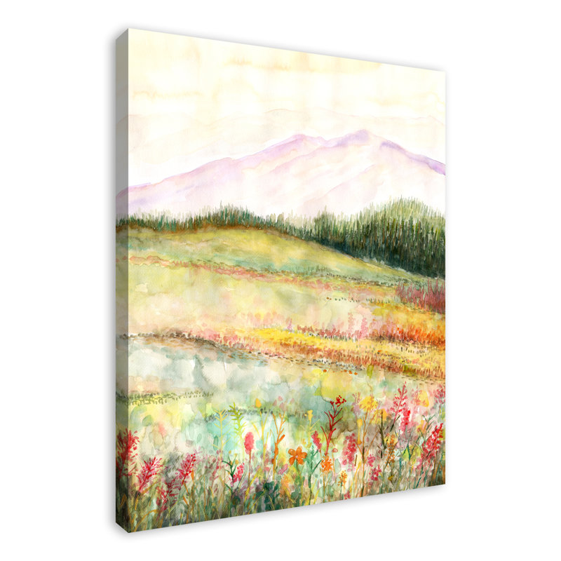 « floral field », reproduction de peinture à l’aquarelle sur toile