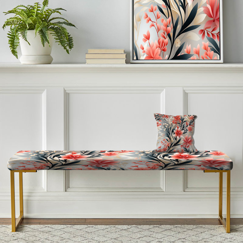 Banc rembourré or, Floral Breeze