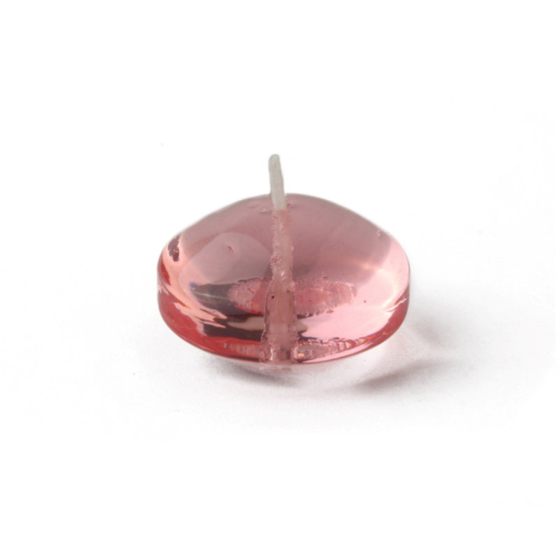 Bougie flottante non parfumée, Rose clair transparent, 144