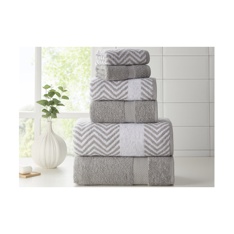Ensemble de serviettes 6 pièces Kathy Ireland, Argent