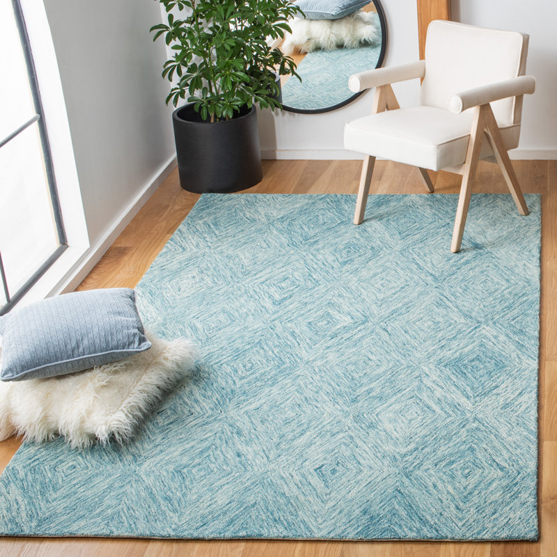 Tapis géométrique en laine et coton touffeté à la main Napoli Metro, Rectangle 4 pi x 6 pi