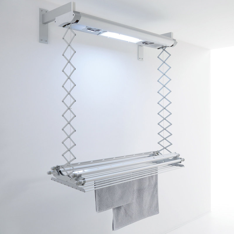 Steel Foldable Wall Mounted Drying Rack, 130cm H x 38cm W x 17cm D