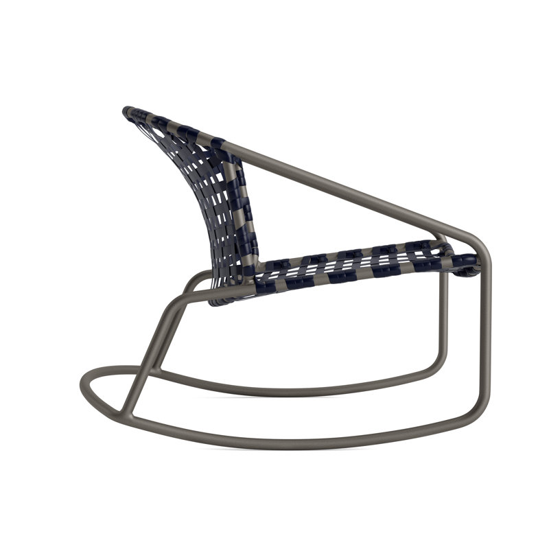 Kantan Outdoor Lounge Chair, Mica/Marine Vinyl Lace