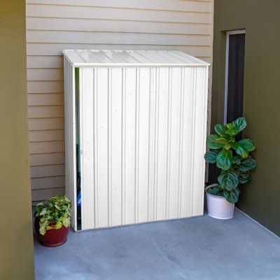 Absco EZI Slider 5' W x 3' D Metal Galvanized Steel Weather Resistant Storage Shed Surfmist