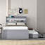 Practical Platform Bed With Functional LED Headboard, Charging Station, Trundle, And Drawers For Enhanced Comfort And Storage-1601402640