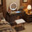 Vanity Makeup Desk, Dimmable Adjustable Lighted Mirror & Hidden Storage Compartments, Scratch-Resistant Smooth Finish