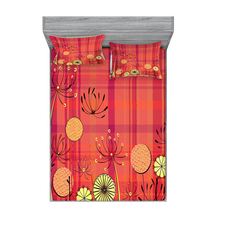 Ensemble de draps generic umbellifer fleuris, Ensemble de drap pour grand lit avec drap-housse