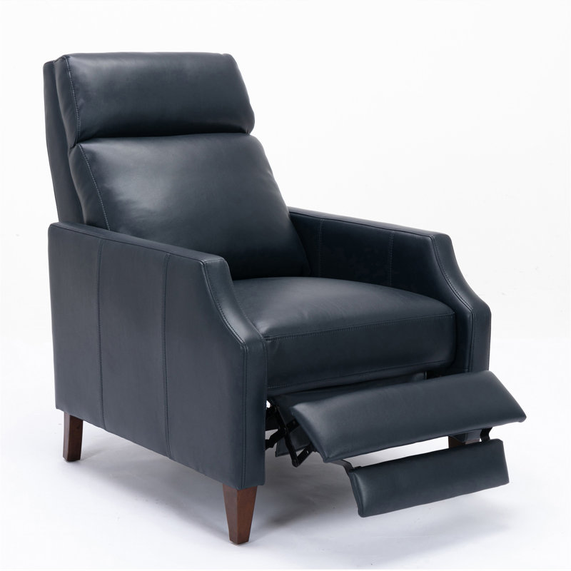Ainka 28.25'' Wide Manual Standard Recliner, Midnight Blue Faux Leather