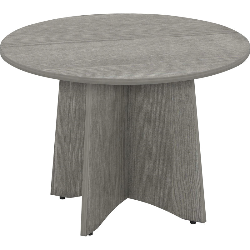 Plateau de table de conférence rond, 48" W, Gris anthracite patiné