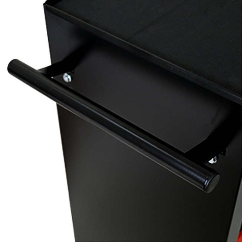 7 boîtes à outils - glissières à roulement, noir et rouge, armoire à outils robuste à 7 tiroirs