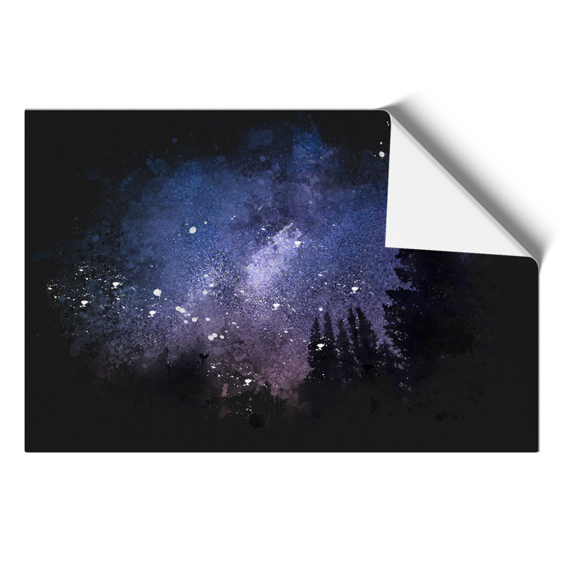 Forest at Night Paint Splash - Unframed Graphic Art, 59cm H x 84cm W x 0.1cm D
