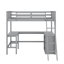 Lit mezzanine simple avec tablettes et bureau-305642811