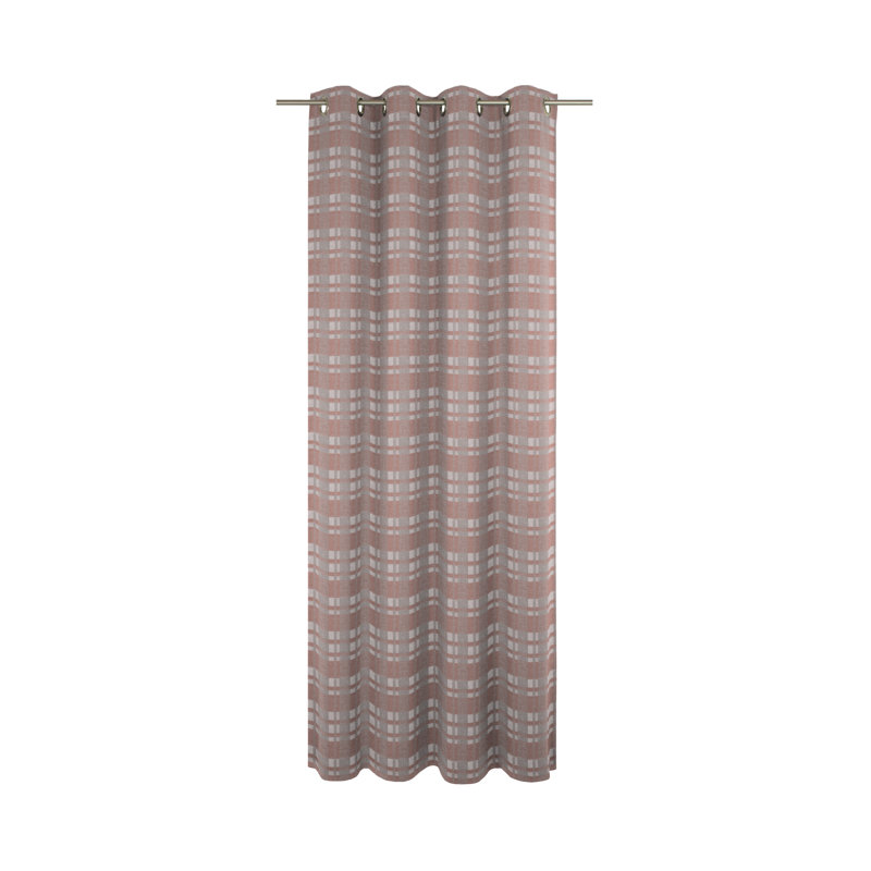 Devore Room Darkening Curtain Single Panel, 132cm Width x 145cm Drop, Pink/Grey