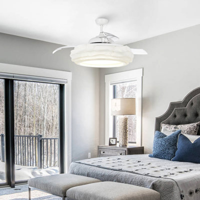 Swasey 52'' Smart Ceiling Fan With 3CCT Dimmable LED Lights And Remote Control, Compatible with Alexa/Google