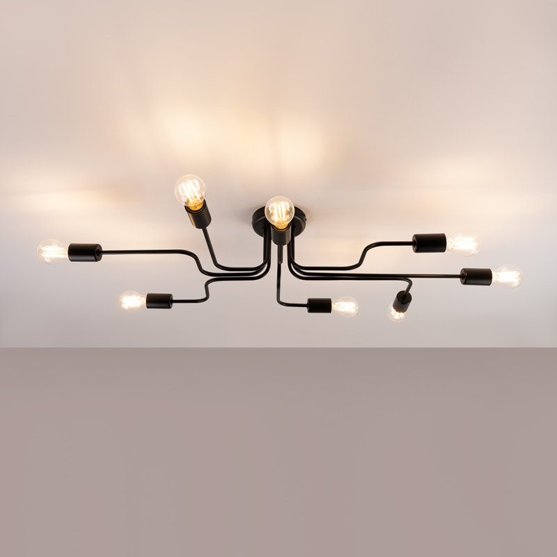 Chandelier VECTOR , 15.5cm H x 56cm W x 103cm D, 8 Lights, Black