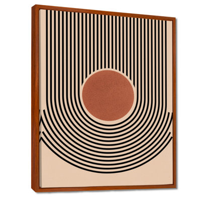 Vintage Orange And Black Vortex - Midcentury Modern Canvas Prints, Orange Mid-Century Modern Wall Art