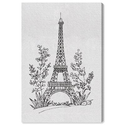Eiffel Tower Embroidery Canvas Paris Art Prints by Art Remedy