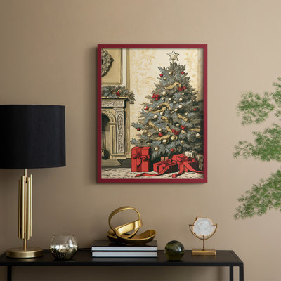 «Christmas Holiday Art CDXCIV», reproduction d'art encadrée - bois massif