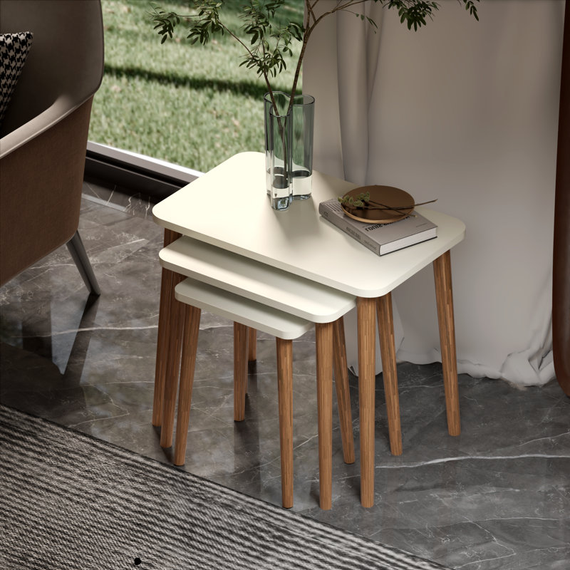 Nyda Nesting Tables, Cream White