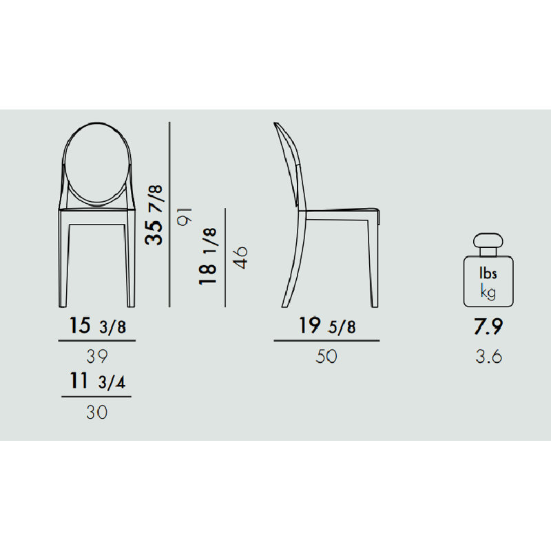 Victoria Ghost Chair, Smoke Gray