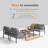 Lattie Aluminum 4 Piece Sofa Seating Group with Cushions-1197885902