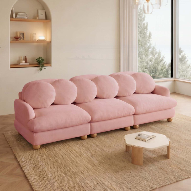 Canapé modulaire en chenille avec 6 coussins décoratifs Comfy