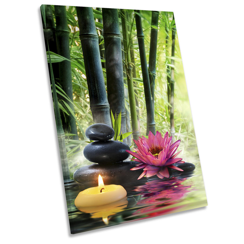 Zen Stone Tower Floral - Wrapped Canvas Print, 45.7cm H x 30.5cm W x 2cm D