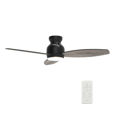 48'' Maroa 3 - Blade LED Smart Flush Mount Ceiling Fan with Remote Control and Light Kit Included