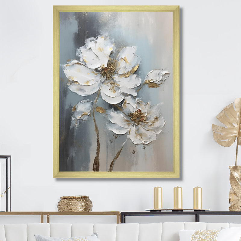 Rudene Melody Of Daisy sur toile, H 44 po x l 34 po x P 1,5 po, Cadre flottant noir