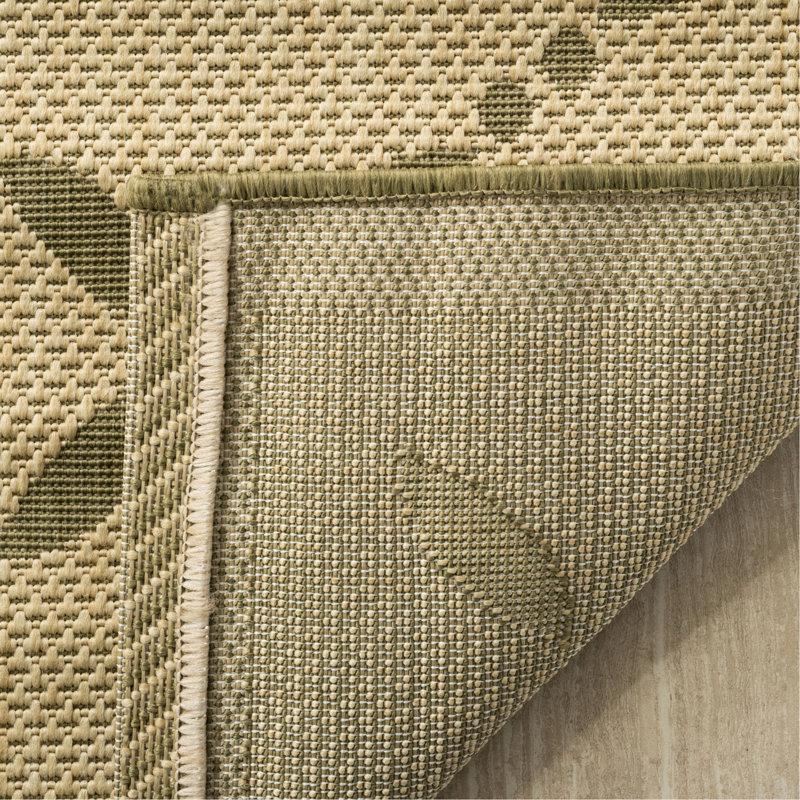Tapis d'intérieur / extérieur à motif géométrique Coreatha Martha Stewart, Rectangle 6 pi 7 po x 9 pi 6 po