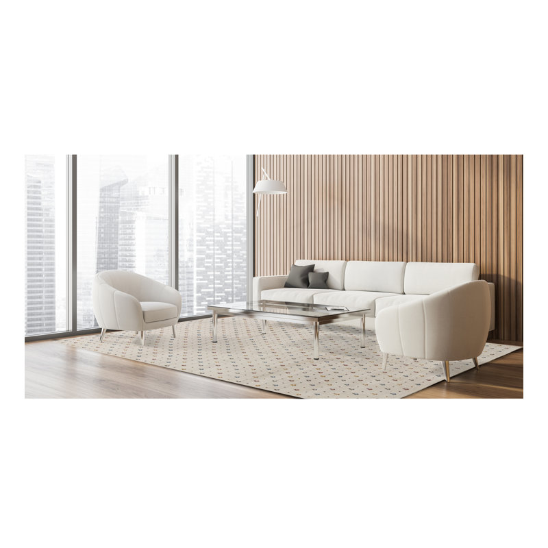 Tapis beige noué à la main de haute qualité