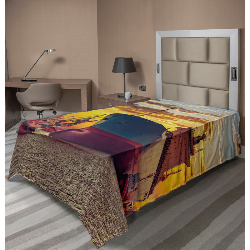 Multicolore Ambesonne, Drap plat pour lit simple