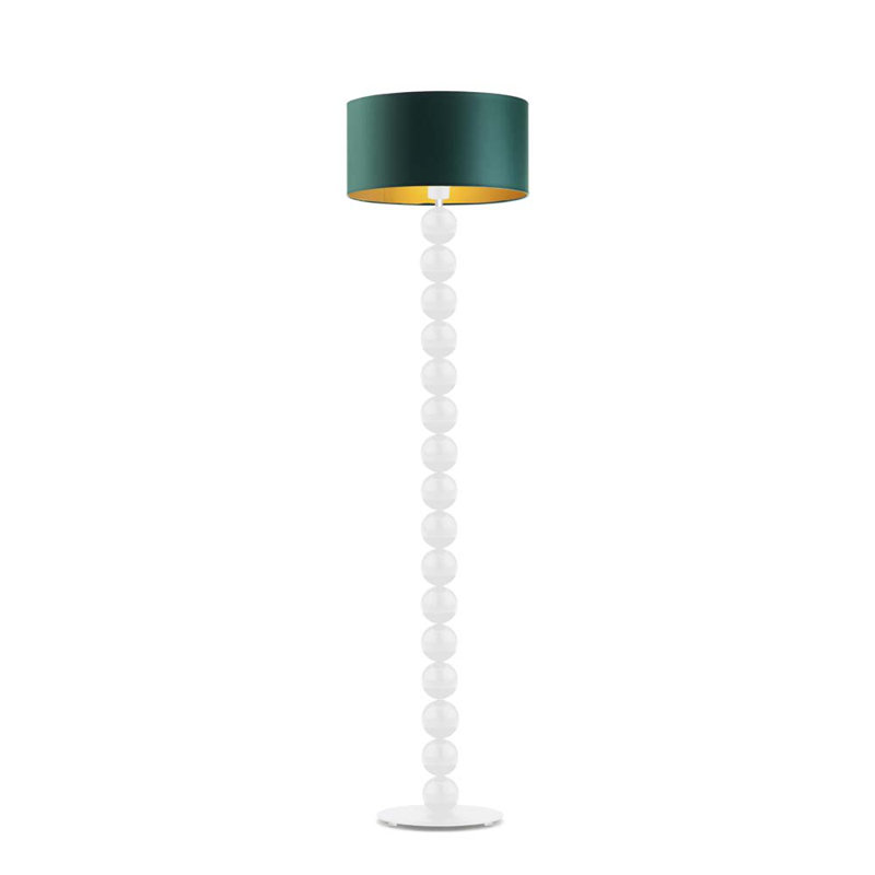 Moody 158cm Traditional Floor Lamp, White, Teal