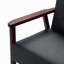 Chaise en cuir massif avec cadre en bois massif, fauteuil d'appoint simple Leisure Leisure, noir