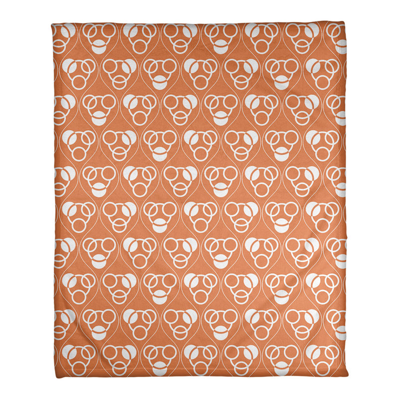 Couverture polaire à cercles classiques, l 60 po x L 80 po, Orange / blanc