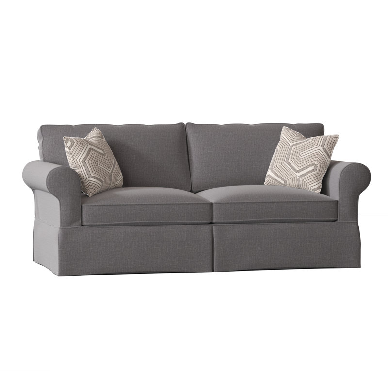 Lit-couchette à accoudoirs arrondis avec coussins réversibles de 84 po Kingsbridge, Océan Macarena, Pavé Zeng