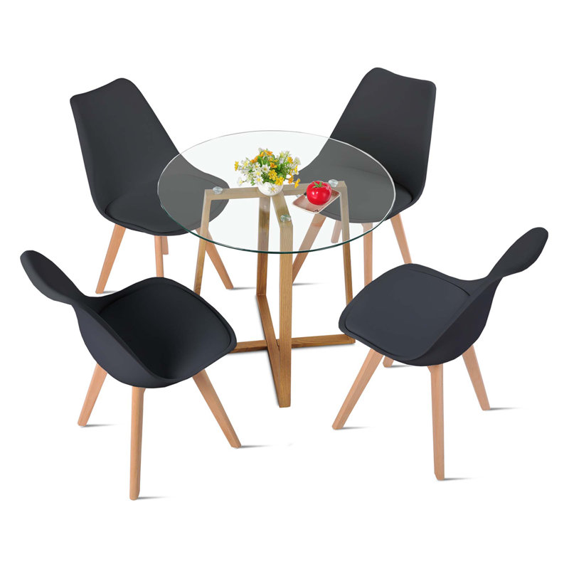 Rodrigo 4 - Person Dining Set, Black