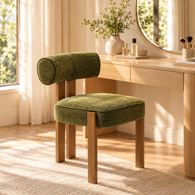 Chaises de salle à manger rembourrées modernes avec pieds en bois massif