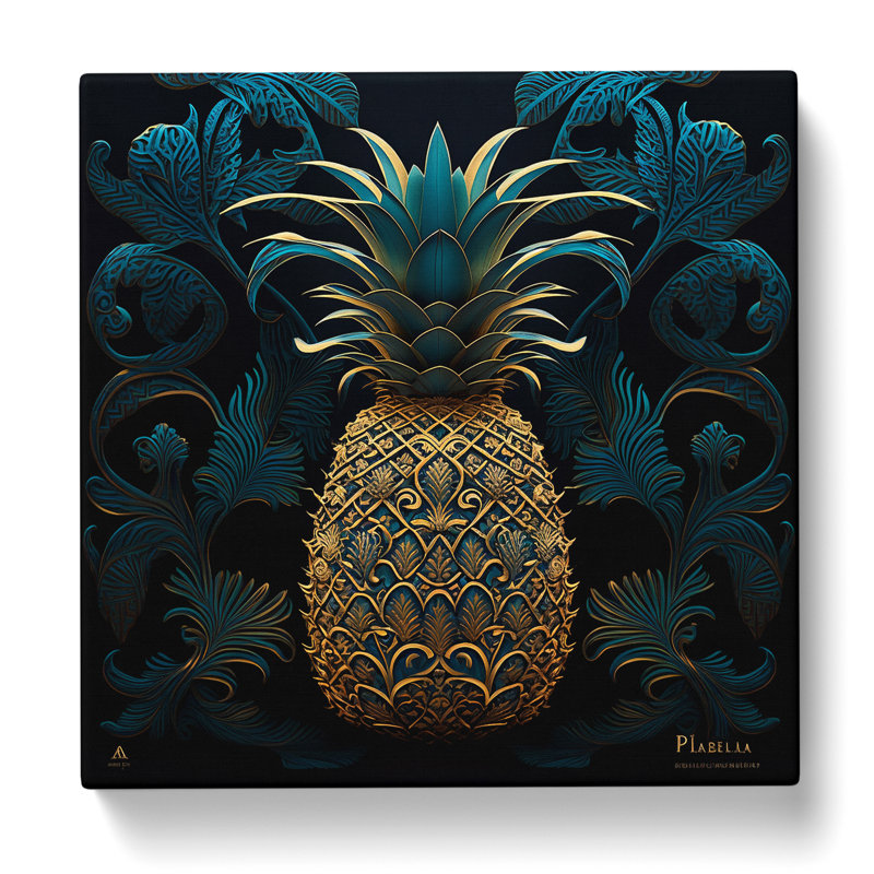 Pineapple Paisley - Wrapped Canvas, 35cm H x 35cm W x 3cm D
