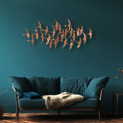 Accessoire mural décoratif en métal peint à la main, 47,6 po x 22,4 po x 2,0 po | Fabrication 100% métal, 4,2 lb | Variations de couleurs uniques, parfaites pour la décoration intérieure et les murs de galerie, œuvre d'art accrocheuse