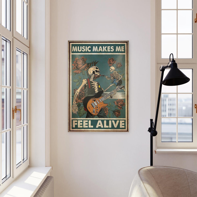 «Music Makes Me Feel Alive», impression sur toile tendue, H 36 po x l 24 po x P 1,25 po