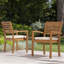Chaise de salle à manger d'extérieur empilable avec coussin Acacia-1856109403